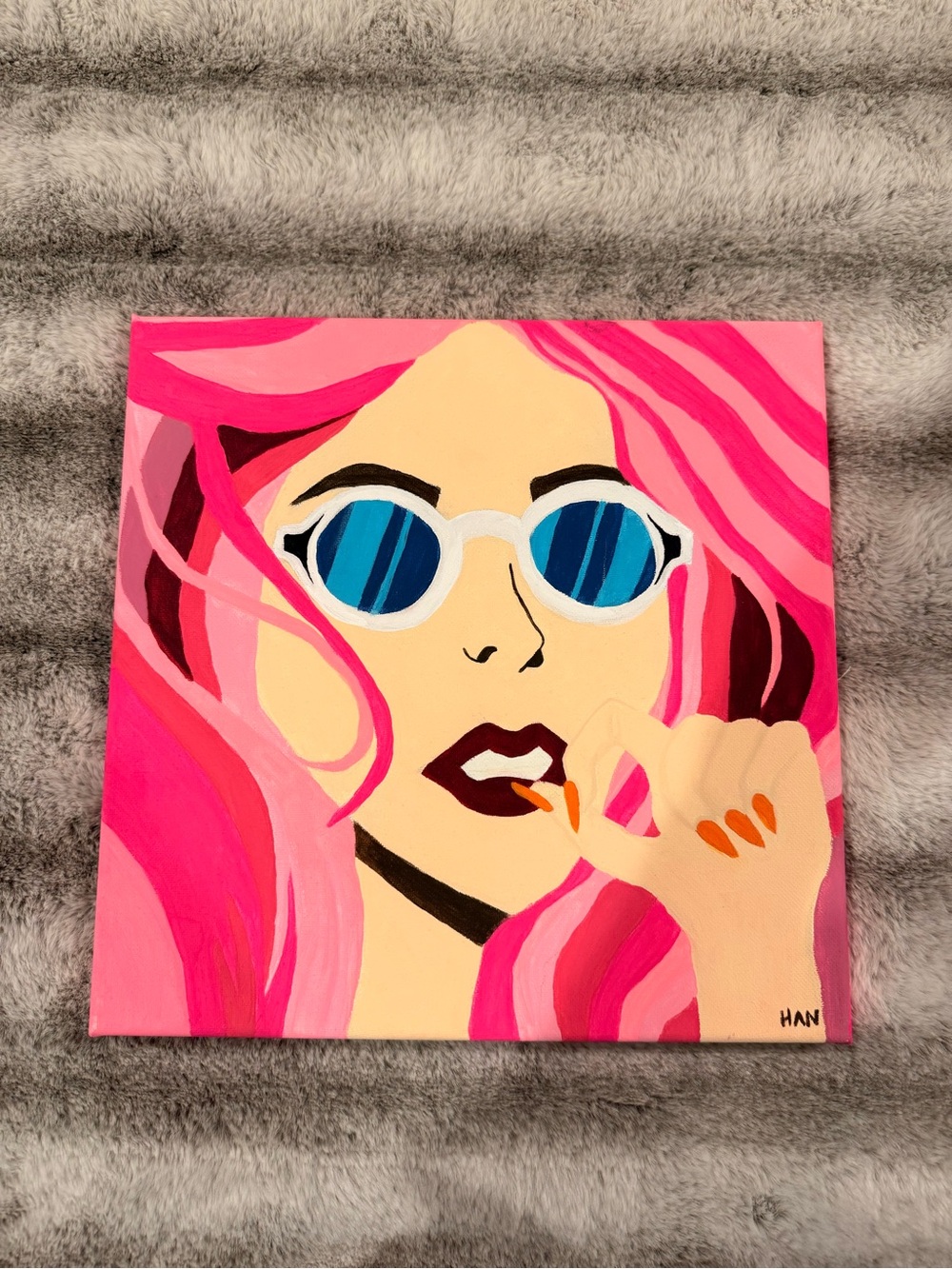 Pink Pop Portrait Canvas